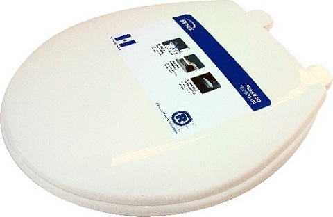 ASIENTO WC PLASTICO REDONDO FRENTE CERRADO CON TAPA BLANCO